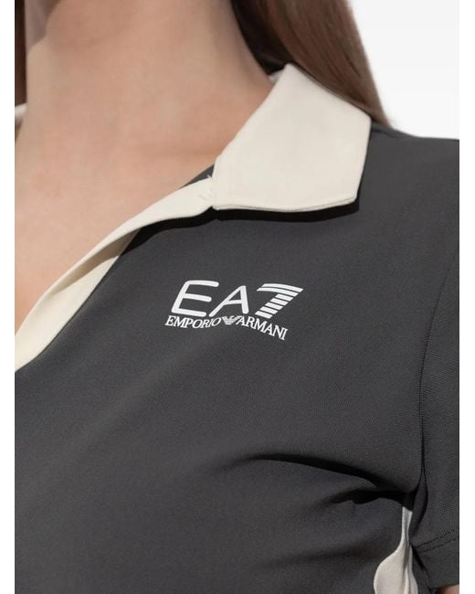 EA7 Black Polo À Logo Imprimé