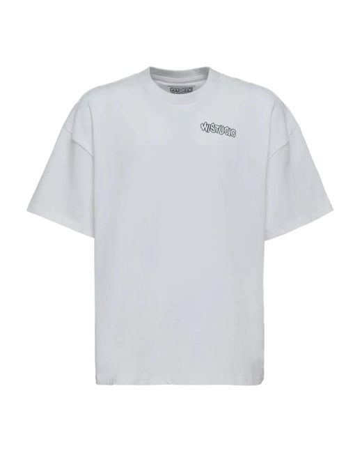 W/STUDIO White Graphic-Print T-Shirt for men