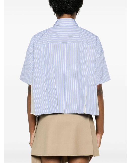 Sacai Blue Striped Cotton Shirt