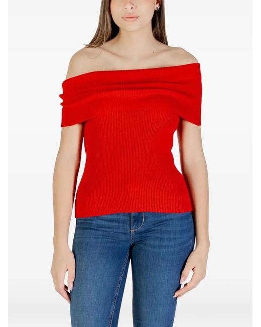 ONLY Red Off-Shoulder Top