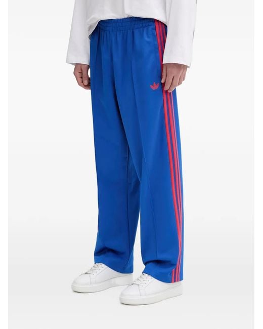 Adidas Blue 3-Stripes Track Pants for men