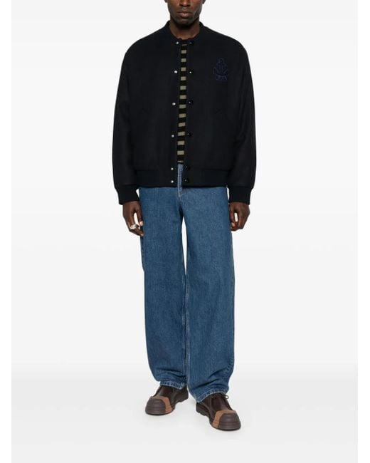 A.P.C. Black Logo-Embroidered Jacket for men