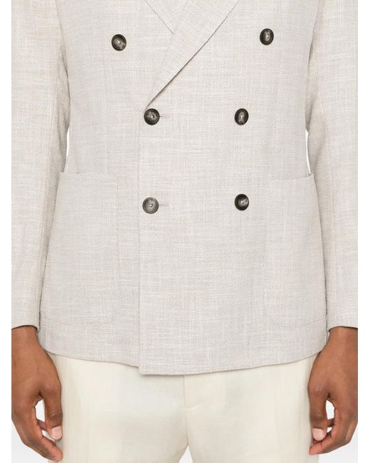 Tagliatore White Blazer À Boutonnière Croisée for men