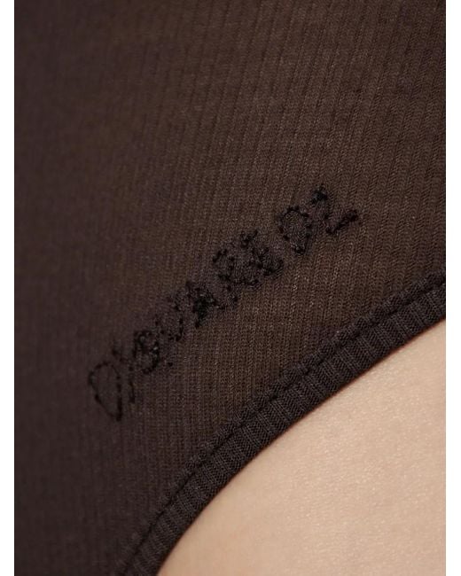 DSquared² Brown Bow-Detailing Bodysuit