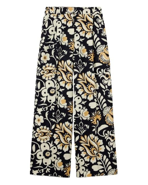 LaDoubleJ Plooibroek Met Bloemenprint in het White