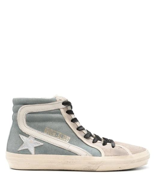 Golden Goose Deluxe Brand White Slide Suede Sneakers