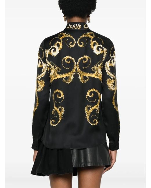 Versace Jeans Couture Black Baroque Print Shirt