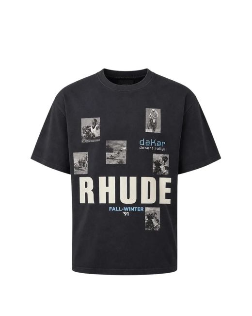 Rhude Black Winter 91 Rallye T-Shirt for men