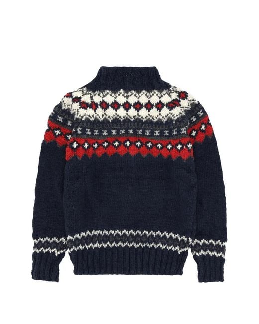 Fortela Blue Patterned Sweater for men