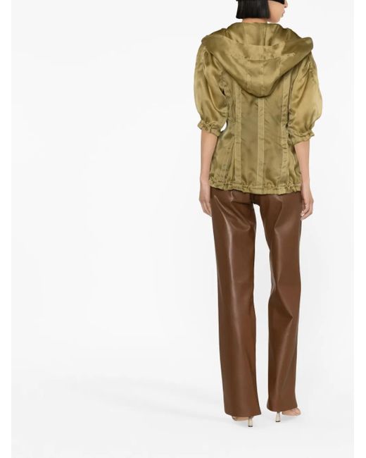 Alberta Ferretti Green Striped Fitted Jacket