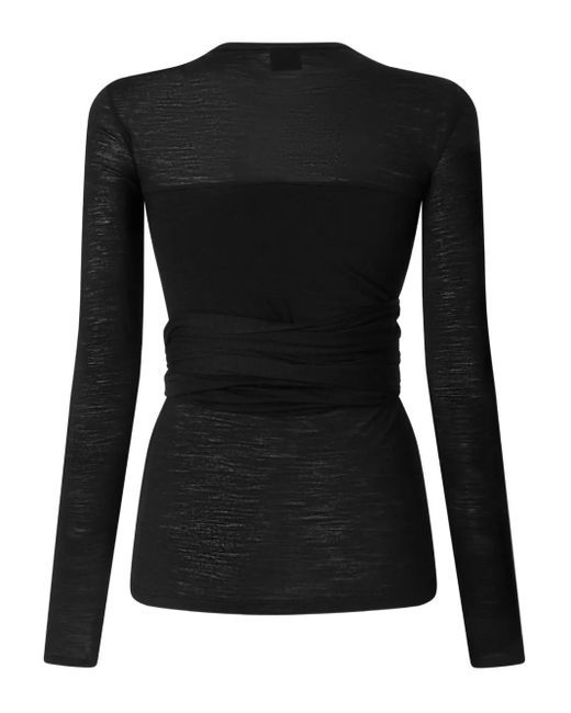 Pinko Black Wrap-Effect T-Shirt