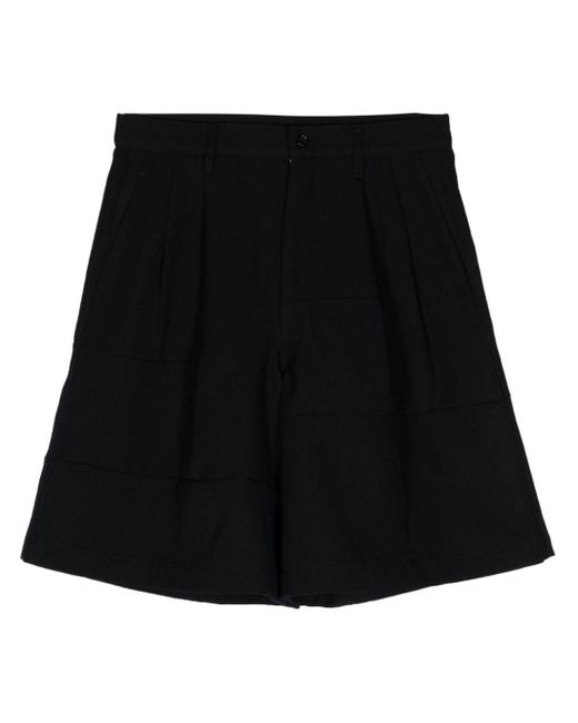 Comme des Garçons Black Pleated Wool Shorts for men
