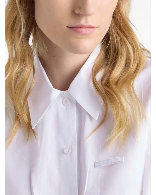 Prada White Flared Button Shirt