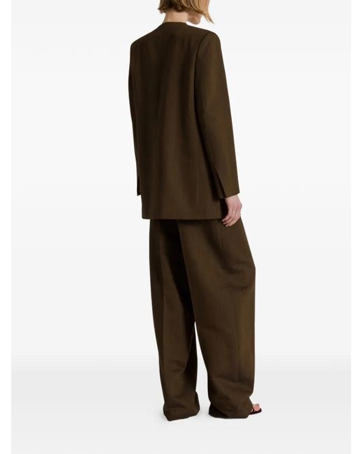 Alberta Ferretti Brown Button Double-Breasted Blazer