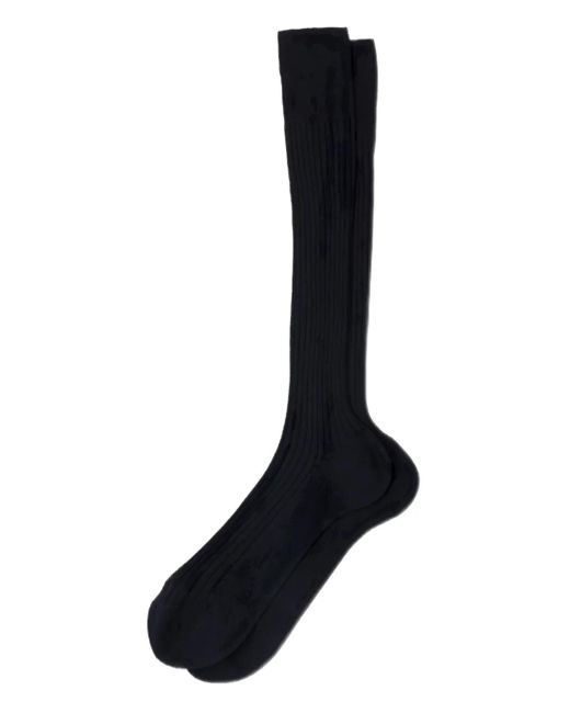Calcetines de canalé por la rodilla Prada de hombre de color Black