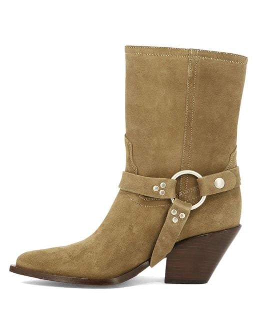 Sonora Boots Green 60Mm Atoka Belt Suede Boots