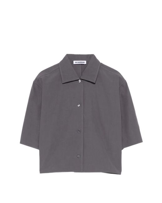 Jil Sander Gray Cropped Shirt