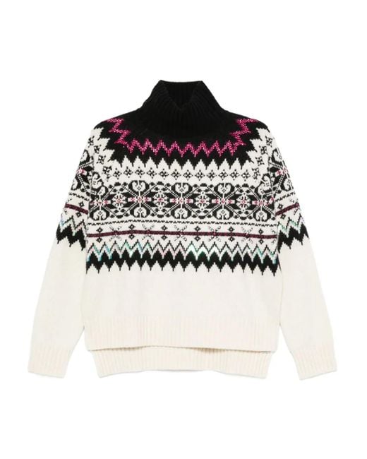Jersey de punto Fair Isle Semicouture de color Black