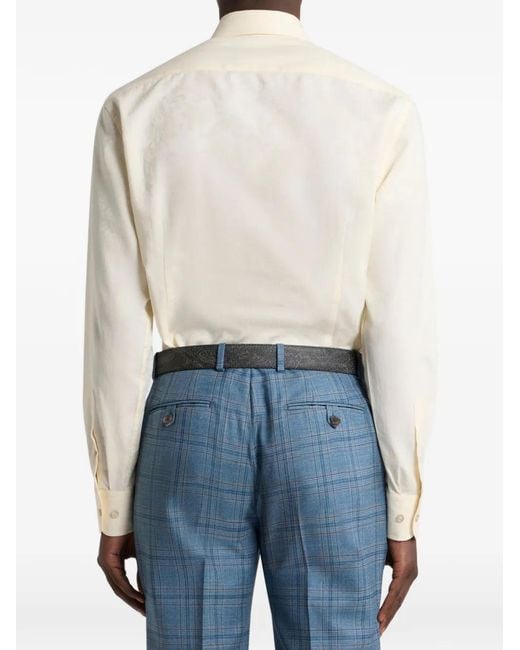 Etro White Paisley Jacquard Shirt for men