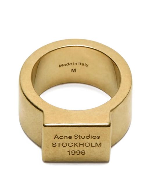 Acne Metallic Logo Engraved Signet Ring