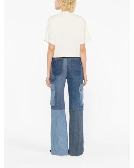 Off-White c/o Virgil Abloh White Arrows-motif Embellished Cropped T-shirt