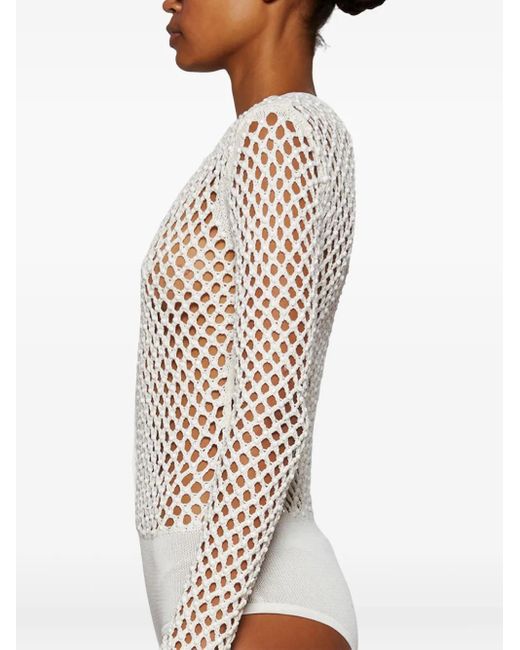 DIOTIMA White Zora Crochet Bodysuit