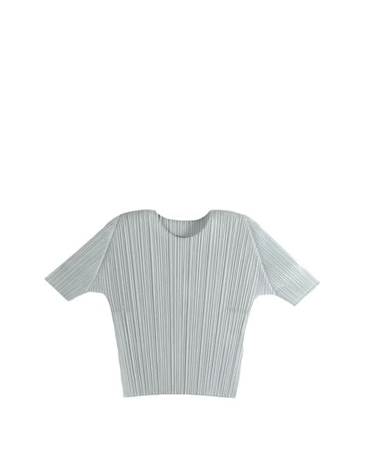 Pleats Please Issey Miyake Gray Slim Fit Top