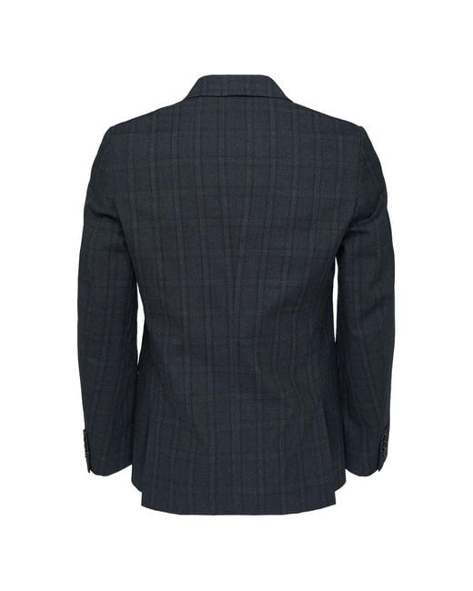 Comme des Garçons Blue Check-Pattern Single-Breasted Jacket for men