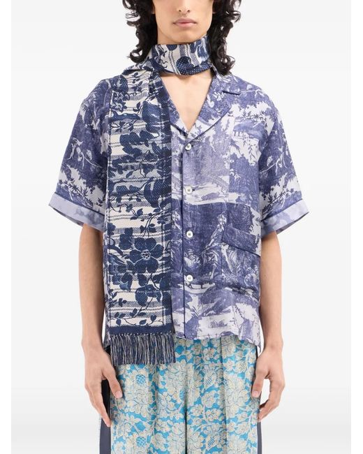 Pierre Louis Mascia White Floral Scarf