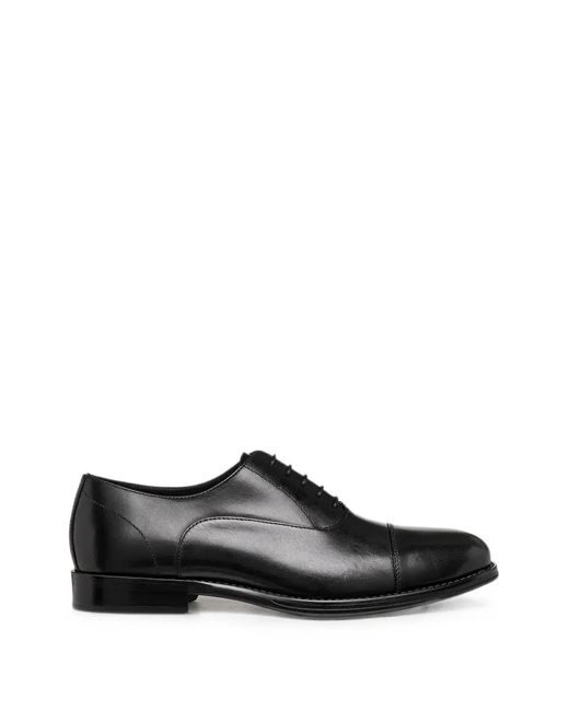 Geox Black Barberigo Leather Derby Shoes for men