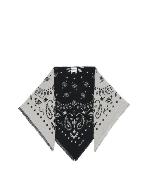Kujten Black Tafi Paisley-Print Shawl