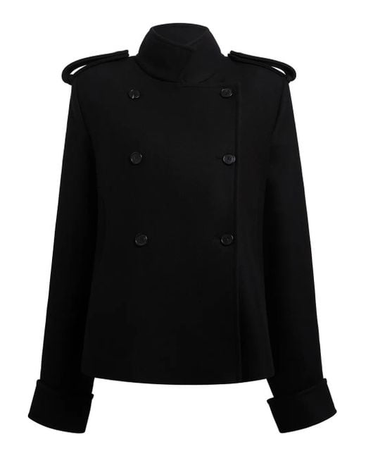 Double-breasted epaulet jacket Khaite de color Black