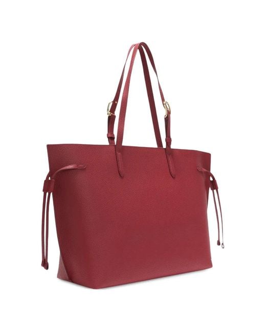 Furla Red Large Ava Leather Tote Bag