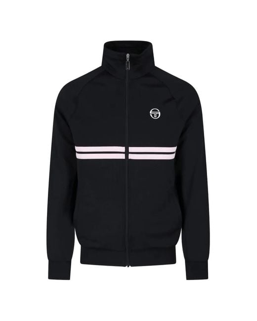 Sergio Tacchini Black Dallas Zip-Up Sweatshirt for men