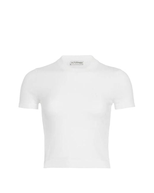Altuzarra White Manny Short-Sleeve Sweater