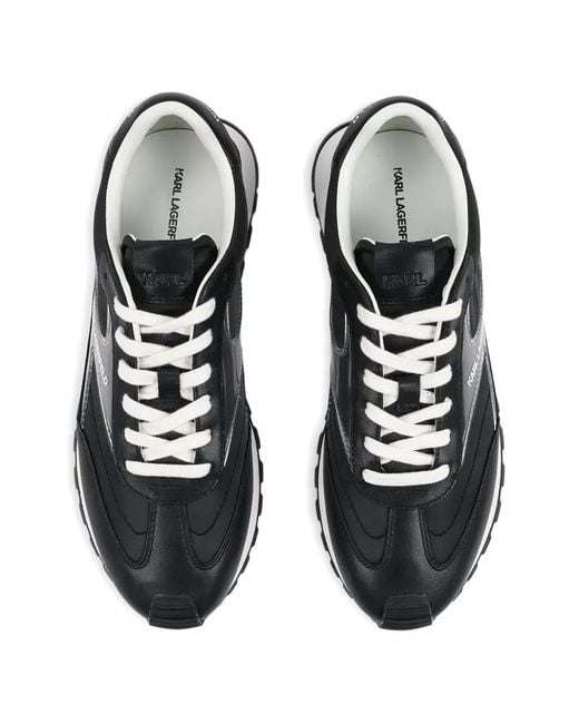 Karl Lagerfeld Black Logo-Detail Panelled Sneakers for men