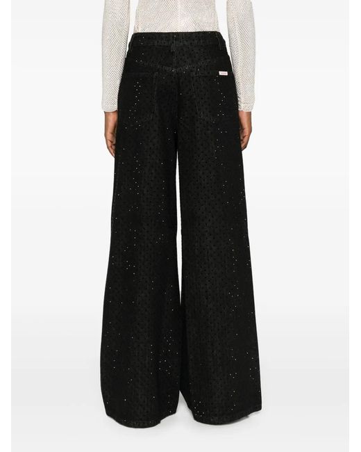 Self-Portrait Black Wide Jeans