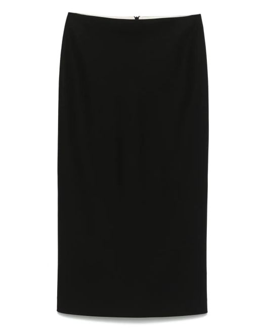 Carven Wollen Midi-Rok in het Black