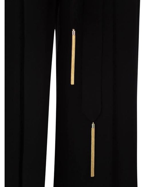 Max Mara Black Tassel Belt Trousers
