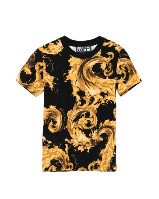 Versace Jeans Couture Black Baroque Print T-Shirt