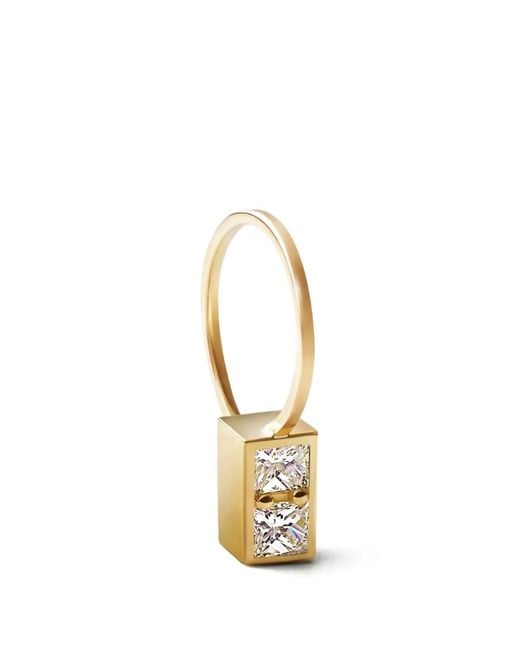 Shihara Metallic Box-Shaped Diamond Earring
