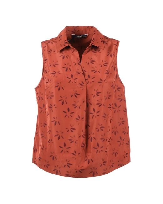K-Way Red Jacquard Top