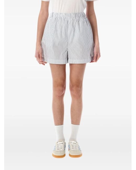 Pantalones cortos a rayas Sporty & Rich de color White