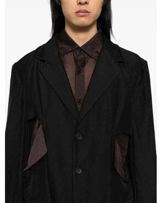 Yohji Yamamoto Black Cut-Out Blazer for men