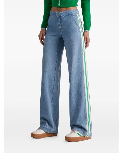 Alice + Olivia Blue Xander Stripe Jeans