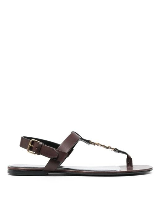 Saint Laurent Cassandre Sandalen Met Gespsluiting in het White voor heren