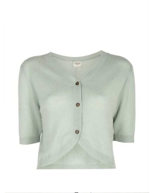 LeKasha Green Fano Cropped Short-Sleeve Cardigan
