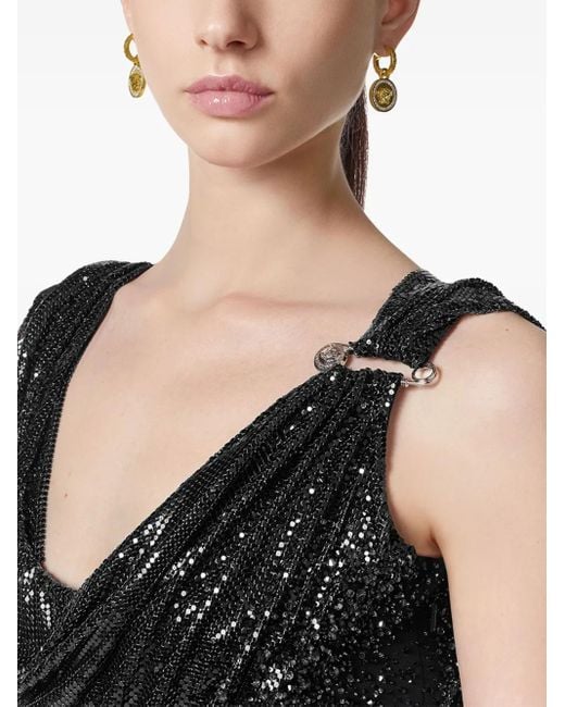 Abito Con Paillettes di Versace in Black
