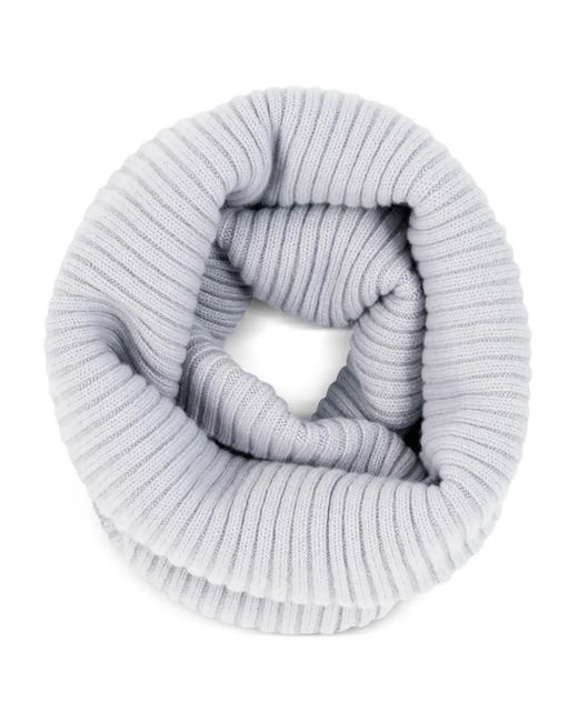 Eric Bompard White Ribbed Cashmere Snood