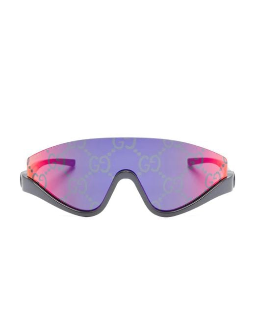 Gucci Purple Shield-Frame Sunglasses
